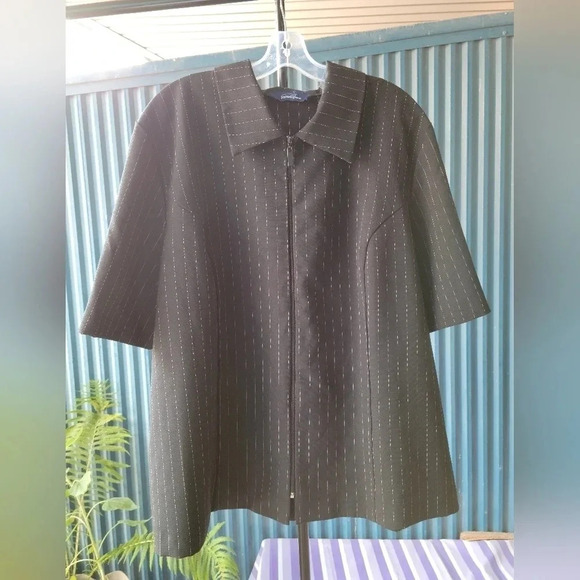 Penningtons Two Piece Pinstripe Pants and Short Sleeve Top Suit size  26 - Picture 6 of 16